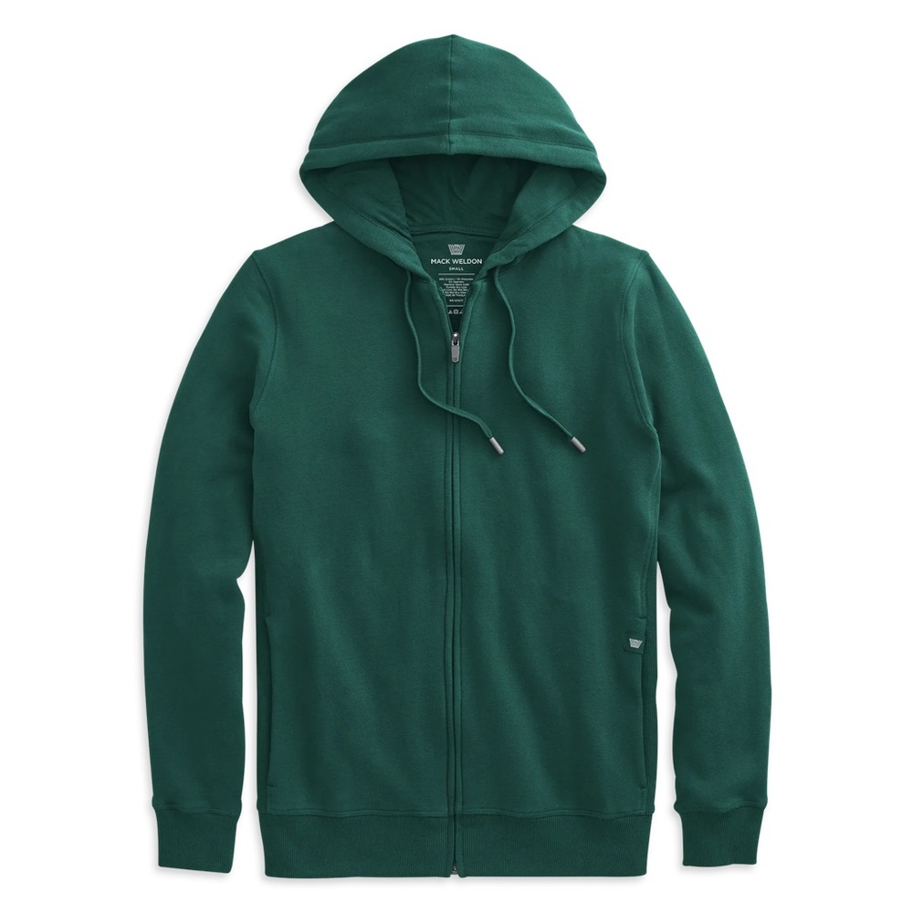 NEW Mack Weldon Men’s ACE Full-Zip Hooded Sweatshirt Midnight Pine XXL Green - Picture 1 of 15
